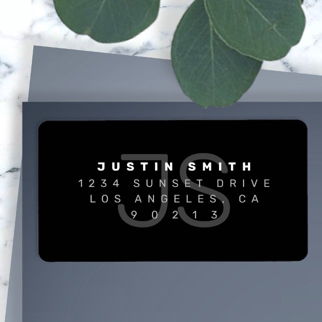Monogrammed modern Return Address Label (Creator Uploaded)