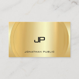 Monogrammed Modern Template Glamourous Faux Gold Business Card