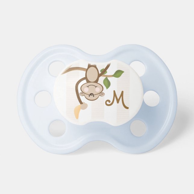 Monogrammed Monkey Pacifier (Front)