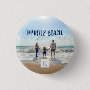 Monogrammed Myrtle Beach Souvenir Sand Surf 3 Cm Round Badge