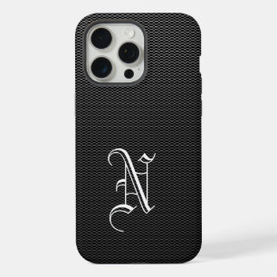 Monogrammed "N" Faux Carbon Fibre OtterBox iPhone 15 Pro Max Case