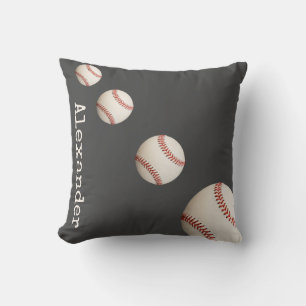 Monogrammed name baseball blue sports bathroom bat cushion