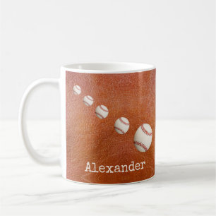 Monogrammed name baseball softball sports  coffee mug