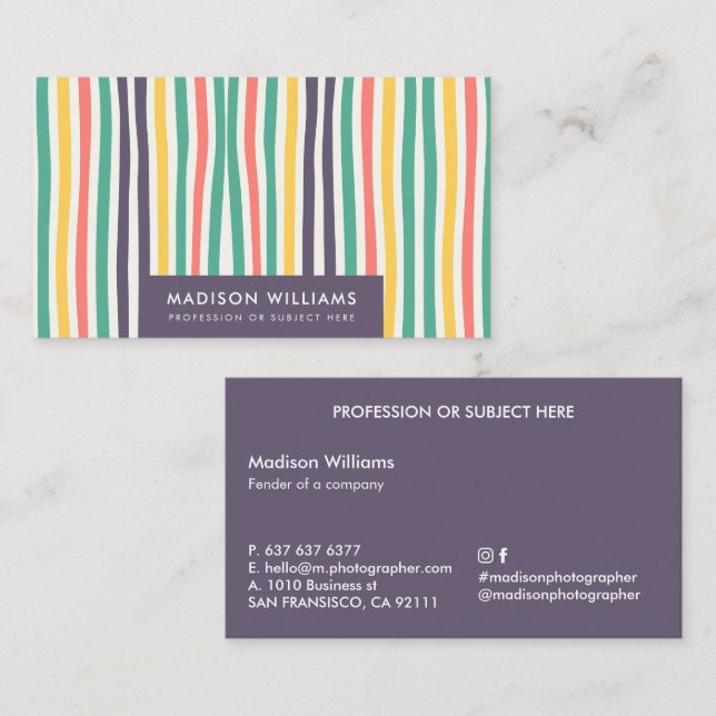 monogrammed,name, business card (Front/Back)