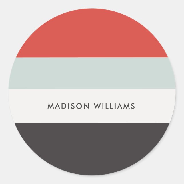 monogrammed,name, classic round sticker (Front)