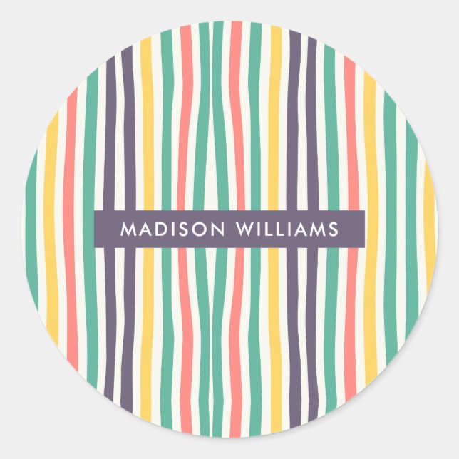 monogrammed,name, classic round sticker (Front)