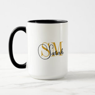Monogrammed Name & Elegant Signature Coffee Mug