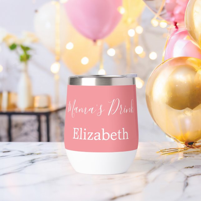 Monogrammed Name Gift Mum Pink White (Bachelor Party)