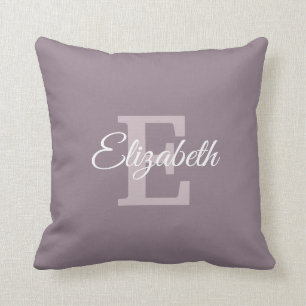 Monogrammed Name Initial Letter E Modern Script Cushion