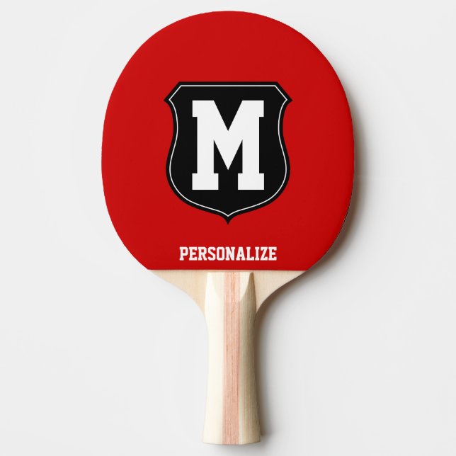Monogrammed name ping pong paddle for table tennis (Front)