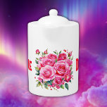 Monogrammed Name Pink Roses |<br><div class="desc">Pink and red roses with a monogrammed name on a white background are for everyone who loves flowers.</div>