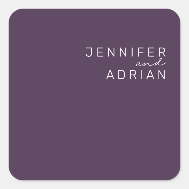 monogrammed,name, square sticker (Front)
