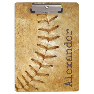 Monogrammed Name Vintage Sports Baseball Clipboard