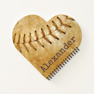 Monogrammed Name Vintage Sports Baseball Notebook