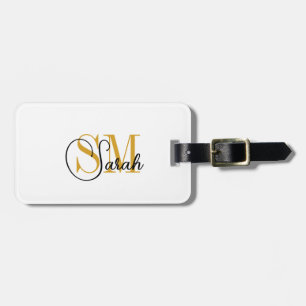Monogrammed Name & Women Travel  Luggage Tag