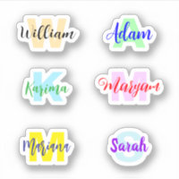 Monogrammed Names, Transparent Waterproof Stickers