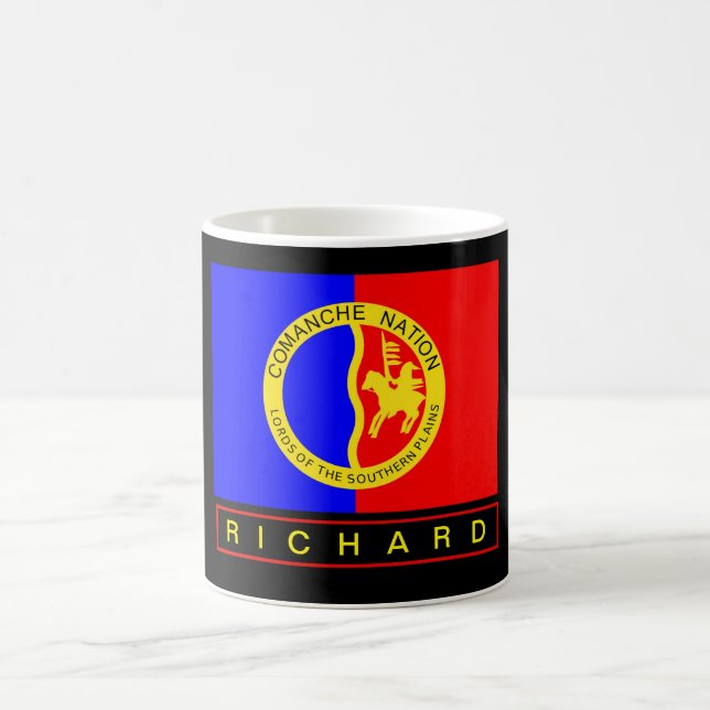 Monogrammed Native American Comanche Nation Flag Coffee Mug (Center)