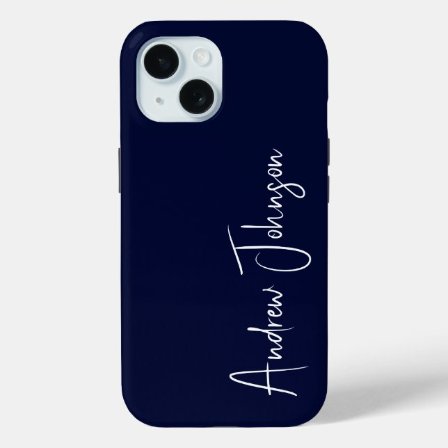 Monogrammed Navy Blue  Case-Mate iPhone Case (Back)