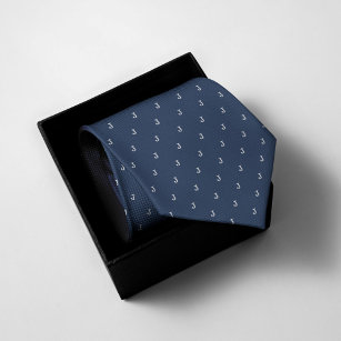Monogrammed Navy Blue Tie