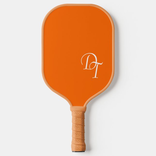 Monogrammed -  neon orange   pickleball paddle (Front)