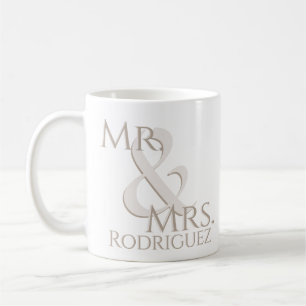 Monogrammed Newlywed Mug -  Wedding Gift