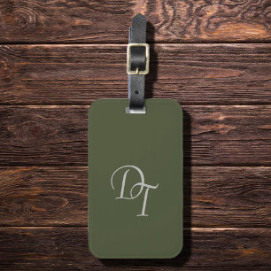 Monogrammed - Olive Luggage Tag