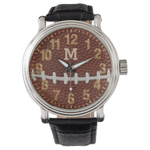 MONOGRAMMED or Jersey NUMBER Football Watches