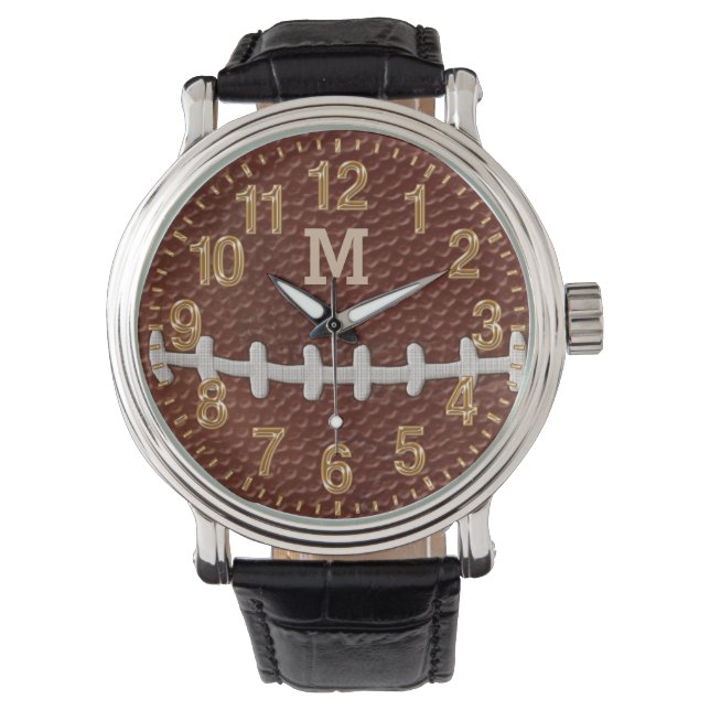 MONOGRAMMED or Jersey NUMBER Football Watches (Front)