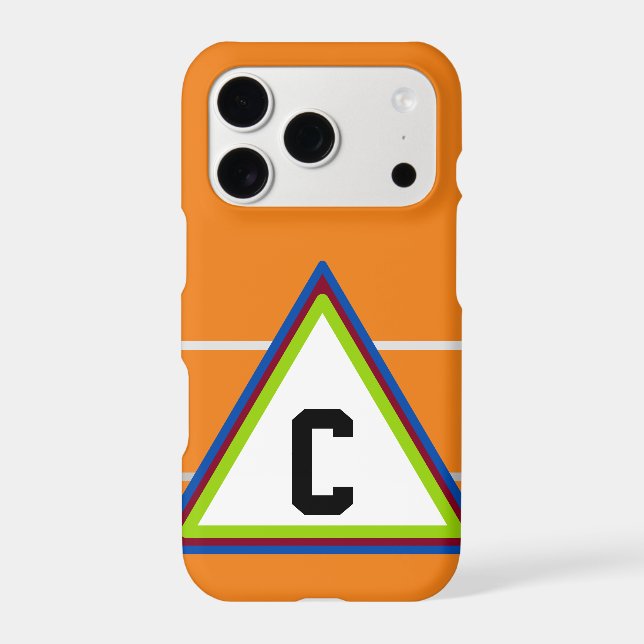 Monogrammed Orange Green Blue Geometric (Back)