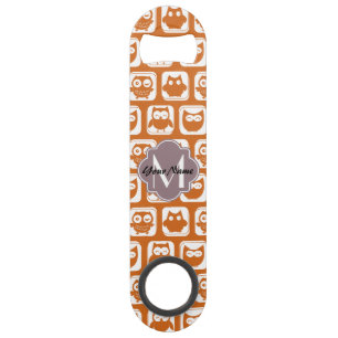 Monogrammed Orange Owls