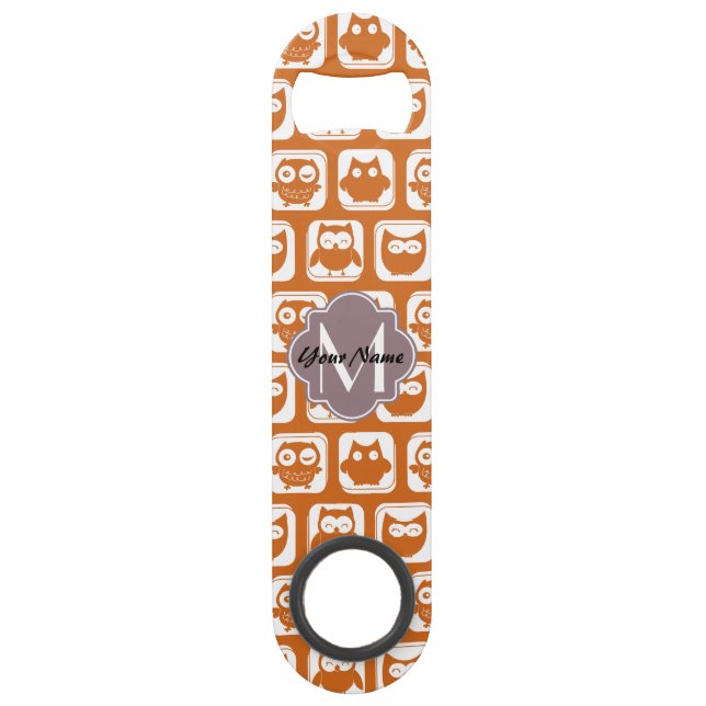 Monogrammed Orange Owls (Front)