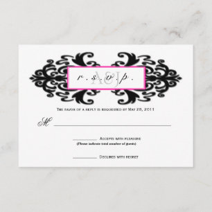 Monogrammed Ornamental Damask RSVP