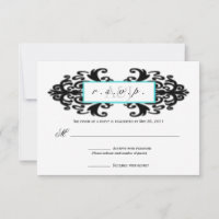 Monogrammed Ornamental Damask RSVP