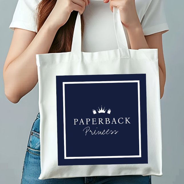 Monogrammed Paperback Princess Book Lovers  Tote Bag (Creator Uploaded)