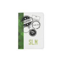 Monogrammed Passport holder - white