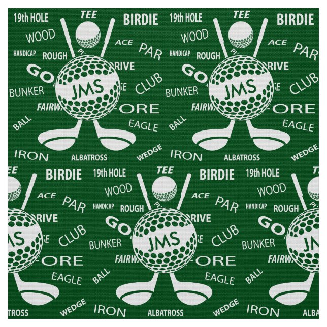 Monogrammed Pattern for the Golfer Fabric (Swatch)