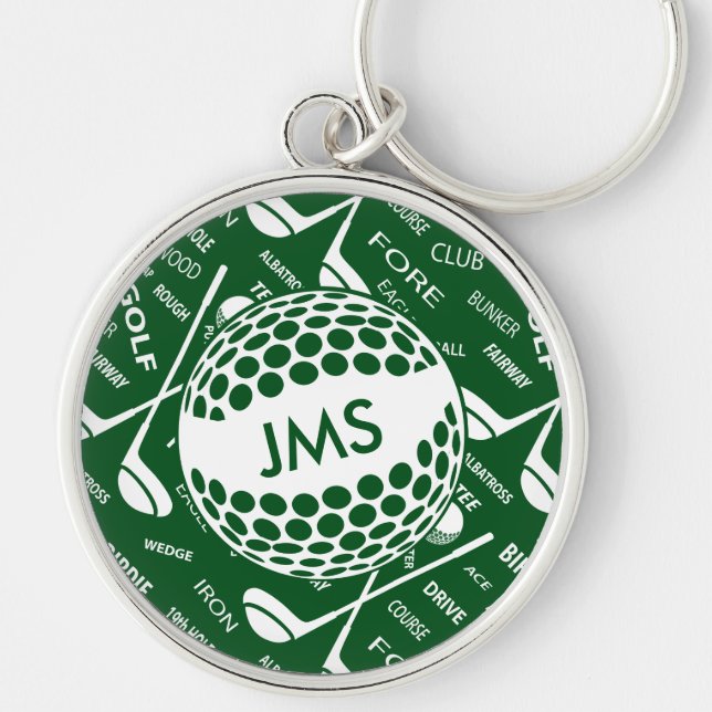 Monogrammed Pattern for the Golfer Key Ring (Front)