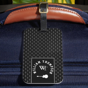 Monogrammed pattern of instruments with name luggage tag