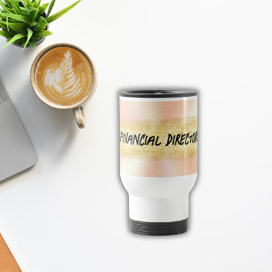 Monogrammed Peach and Gold Business   Travel Mug
