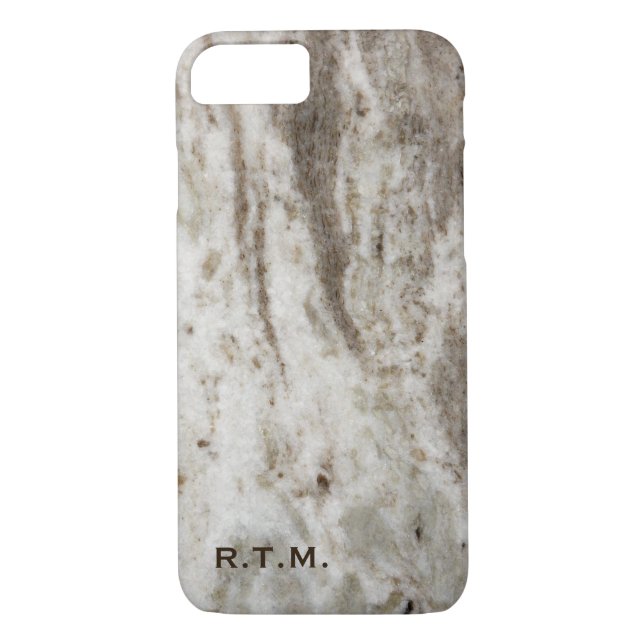 Monogrammed Pearl Granite iPhone 7 Case (Back)