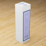 Monogrammed Periwinkle Wedding Wine Box<br><div class="desc">Elegant periwinkle monogrammed white Wine Boxes. Personalise bride and groom's first name initials within framed periwinkle silver white framed box area. Thank you is written in darker periwinkle script on top of box. Lovely favour boxes for your reception party guests for wine or champagne favours to tuck inside, or for...</div>