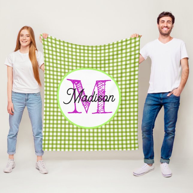 Monogrammed personalise fleece blanket (In Situ)