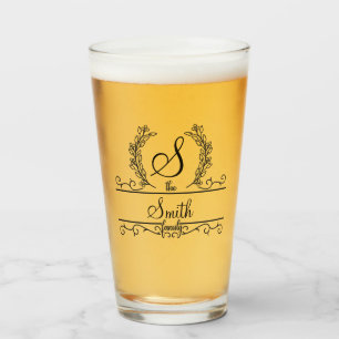 Monogrammed Personalised Family Name Glass