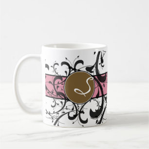 Monogrammed Personalised Victorian Flourish Coffee Mug