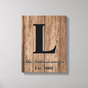 Monogrammed Personalised Wedding Anniversary Year Canvas Print