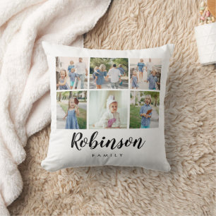 Monogrammed Photo Collage Classic Family Cushion