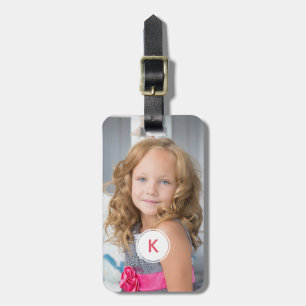 Monogrammed Photo Pink Monogram Initial For Women Luggage Tag