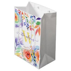 Monogrammed Photo Watercolor Gift Bag
