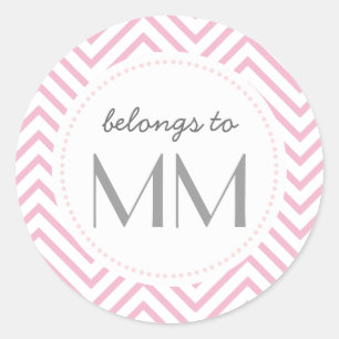 Monogrammed Pink Chevron - DIY Tags