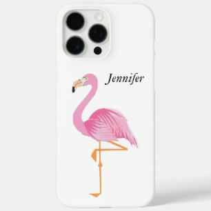 Monogrammed pink flamingo cell case cover
